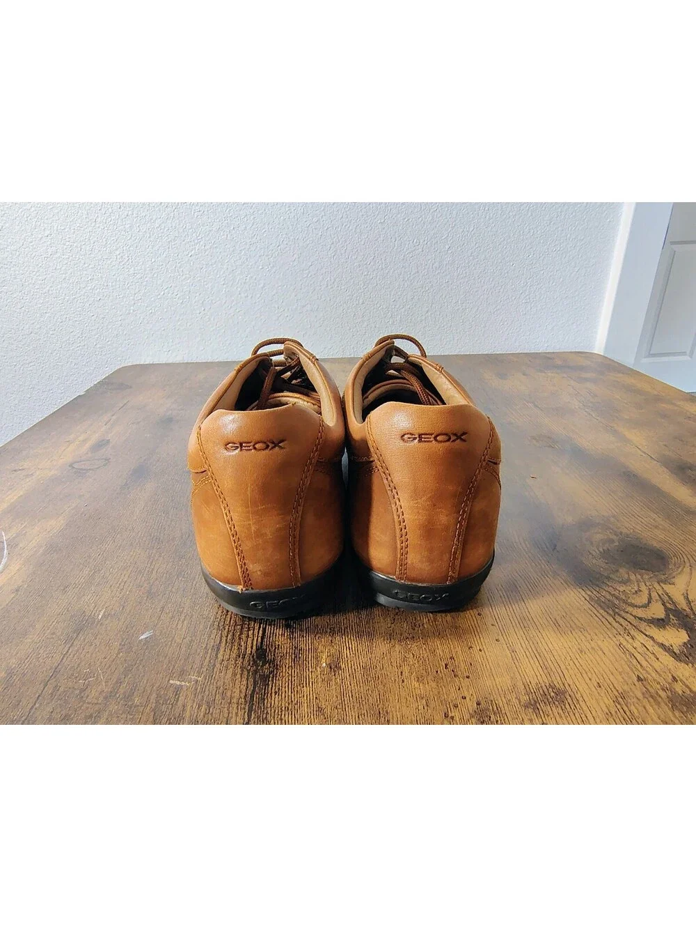 Geox Uomo Symbol Mens 45 US 12 Brown Cotto Leather Oxford Sneaker Italian Shoes